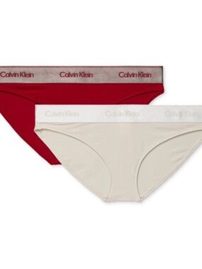 Calvin Klein Women's 2-Pk. Modern Cotton Bikini Underwear S, JUNEBERRY/COC